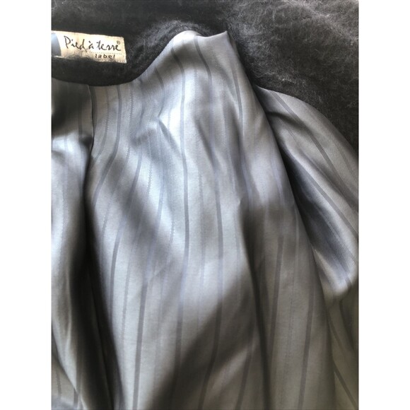 Pied a Terre Vintage Women's Overcoat Mohair & Wool Black Winter Coat Sz 12 - Picture 11 of 11